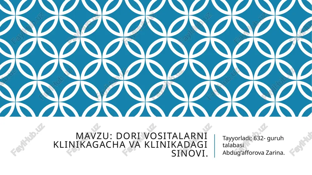 dorivositalar klinikaga chavaklinikadagi sinovlari — PPTX