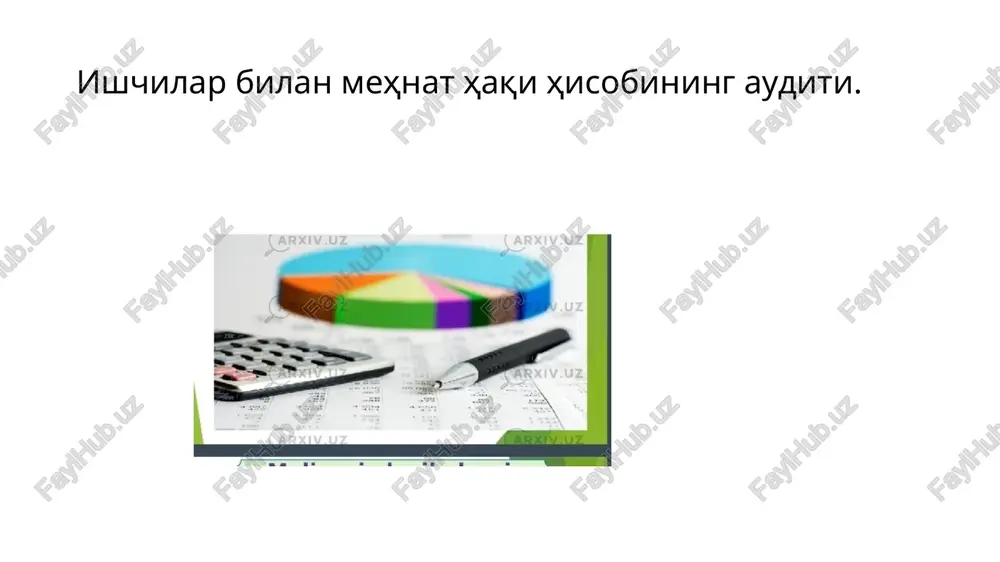 ishchilar bilan mehnat haqi hisobining auditi — PPTX
