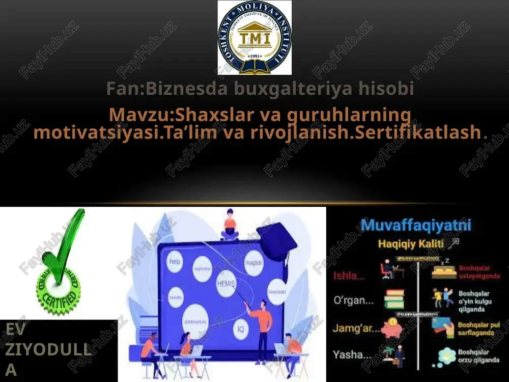 shaxslar va guruhlarning motivatsiyasi — PPTX