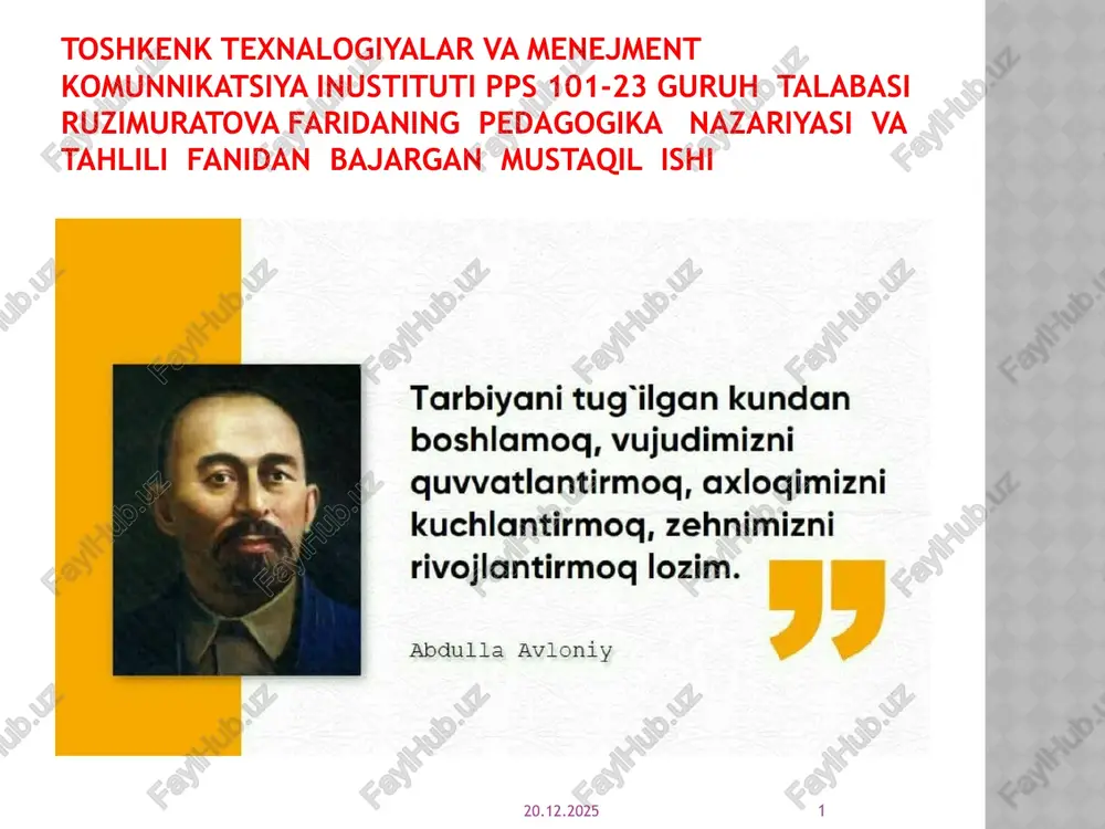 darsga qo‘yiladigi talablar. darsturlari va tuzilishi — PPTX