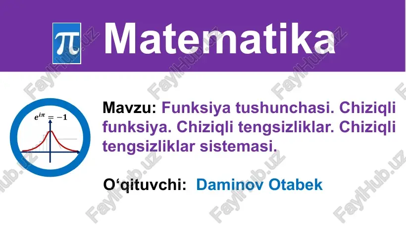 chiziqlitengsizliklarni grafik usulda yechish — PPTX