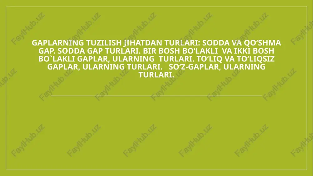 sodda va qo'shma gap — PPTX