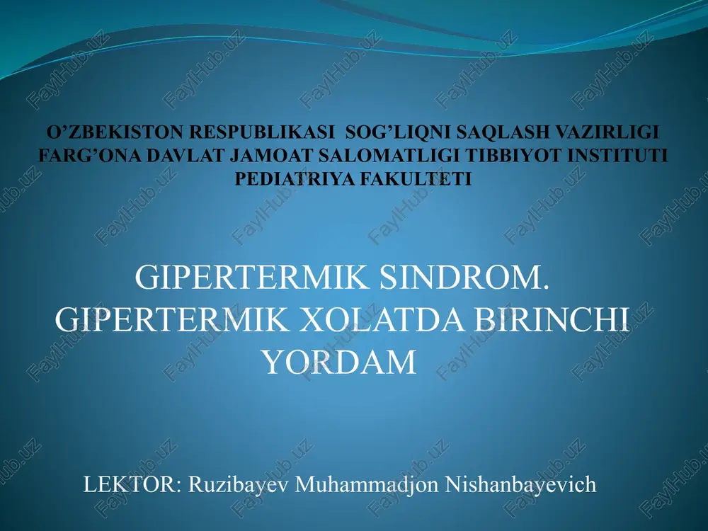 gipertermik sindrom — PPTX