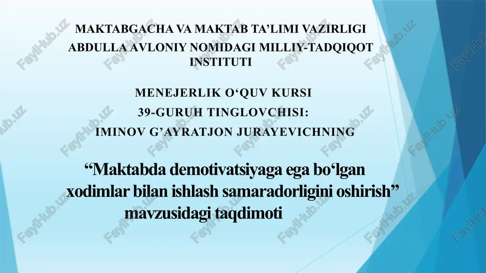 menejerlik o‘quv kursi — PPTX