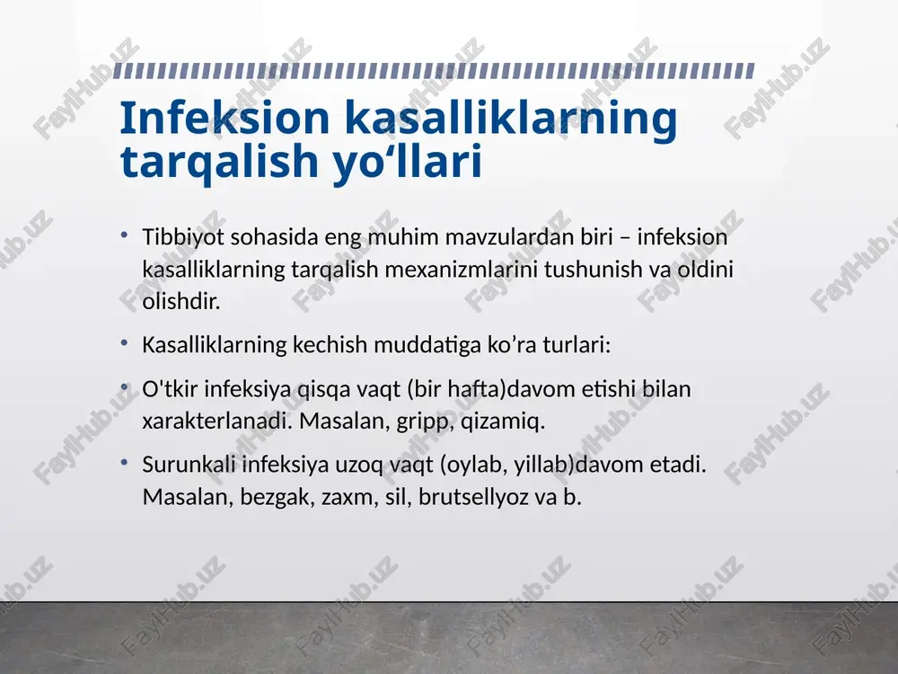 infeksion kasalliklarning tarqalish yo‘llari — PPTX