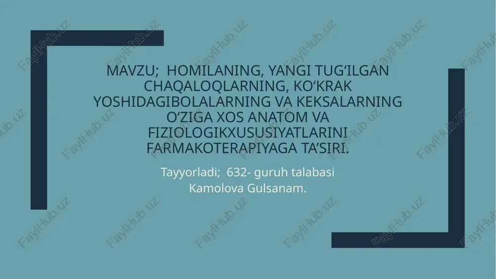 homilaning farmakoterapiyasi — PPTX