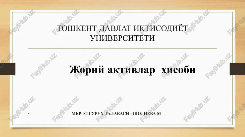 joriyaktivlarhisobi — PPTX