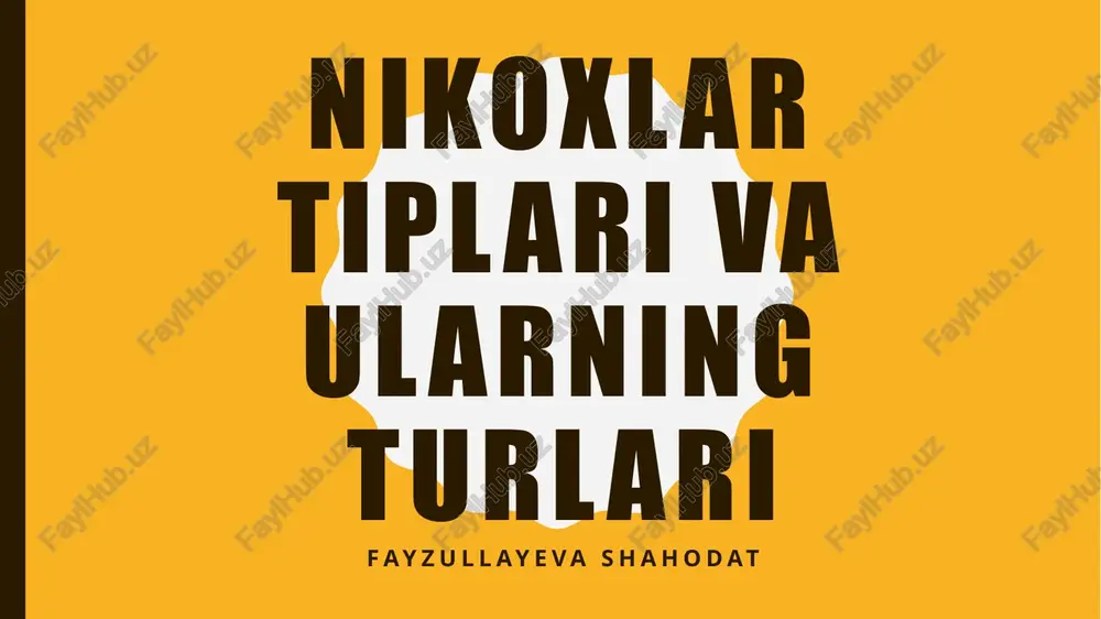 nikoxlar turlari va ularning genetik xususiyatlari — PPTX