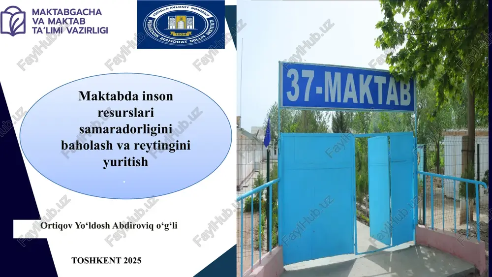 maktabdagi inson resurslarini baholash — PPTX