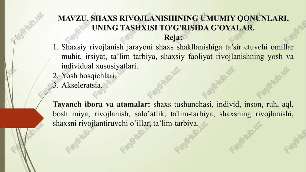 shaxsiy rivojlanish — PPTX