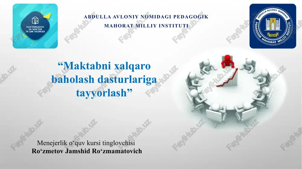 maktabnixalqarobaholashdasturlarigatayyorlash — PPTX