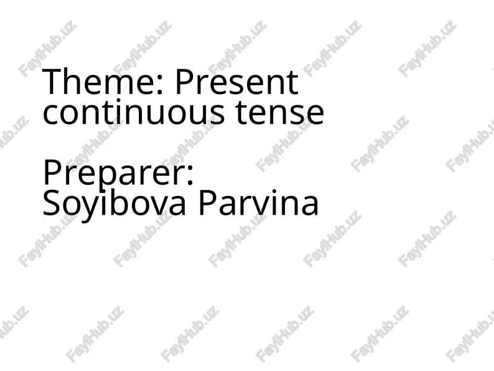 present continuous tense — PPTX