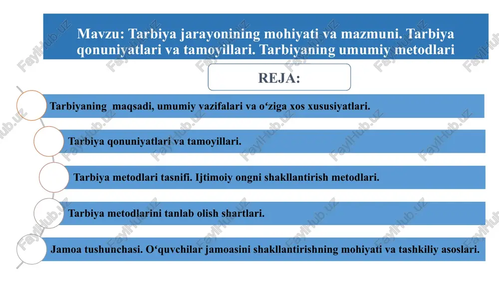tarbiyajarayonining mohiyati va mazmuni — PPTX