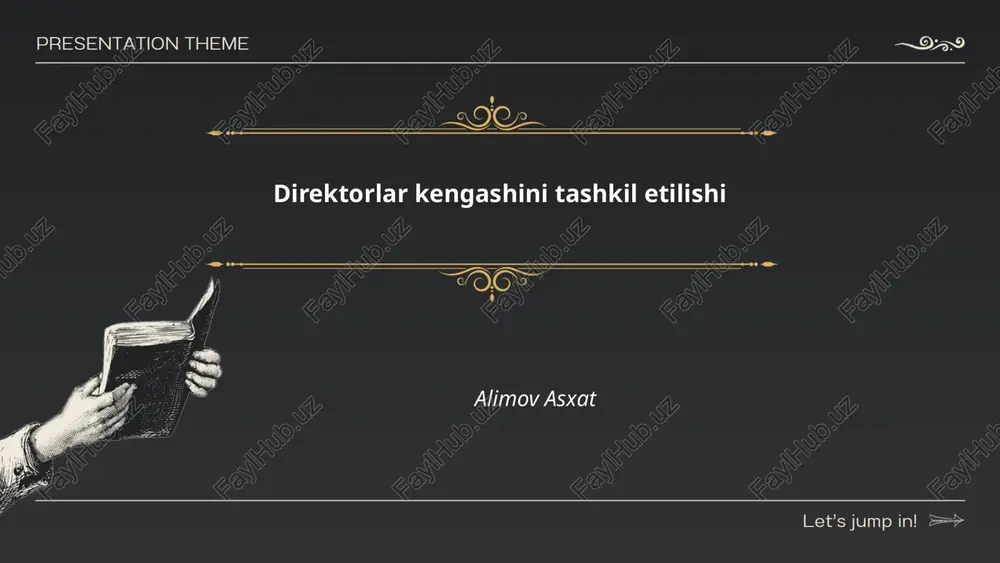 direktorlar kengashini tashkil etilishi — PPTX