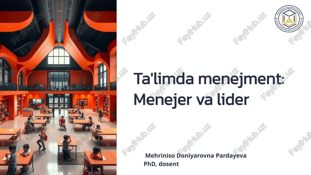ta'lim menejeri — PPTX