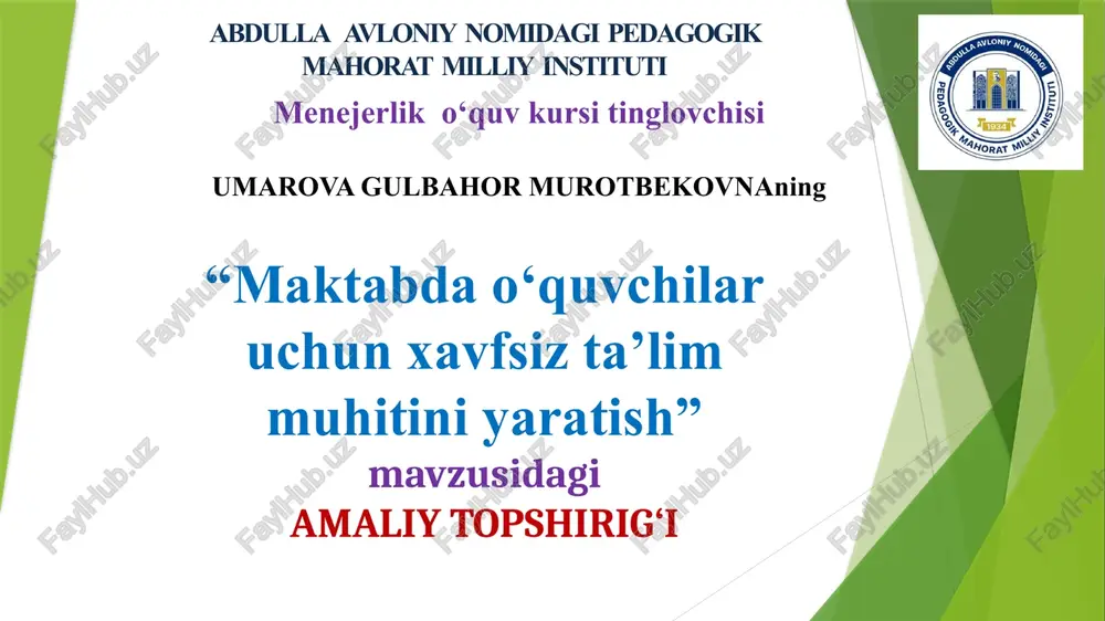 amaliy topshirig‘i — PPTX