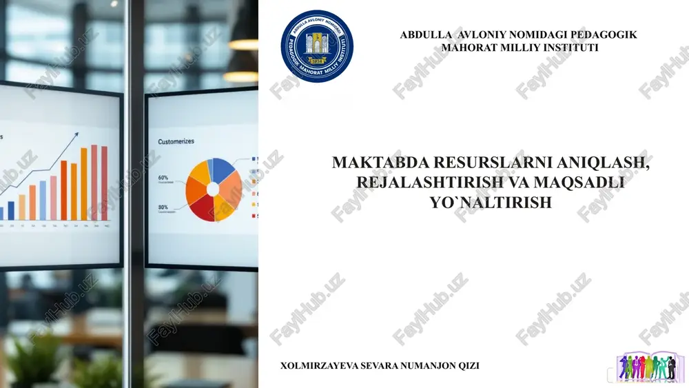 maktabda resurslarni aniqlash, rejalashtirish va maqsadli yo`naltirish — PPTX