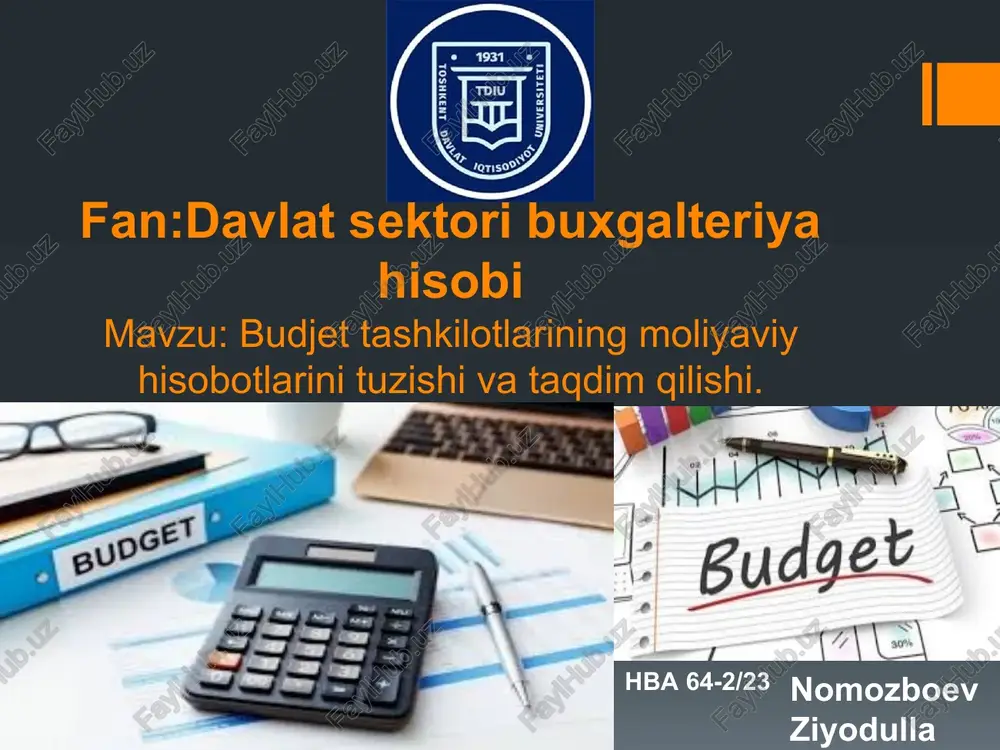 moliyaviy hisobotlar — PPTX