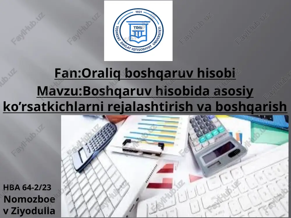 boshqaruv hisobi — PPTX