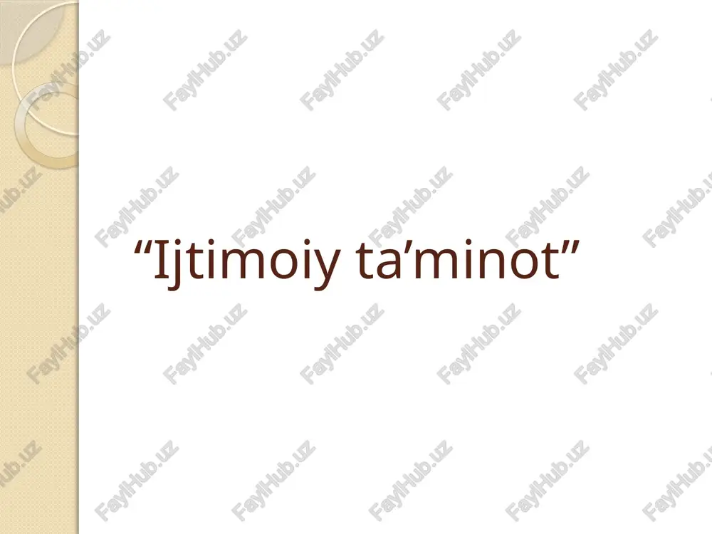 ijtimoiy ta’minot — PPTX