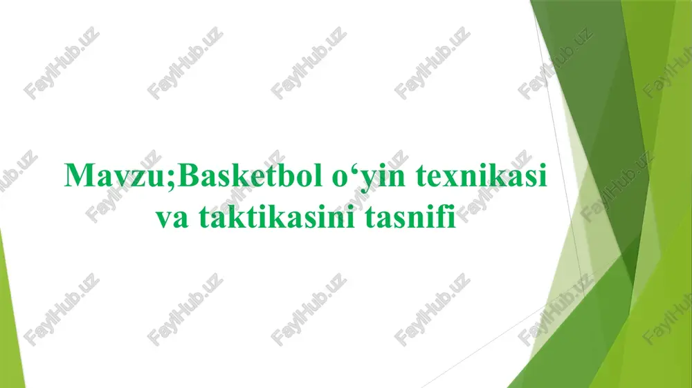 basketbolo‘yin texnikasi — PPTX