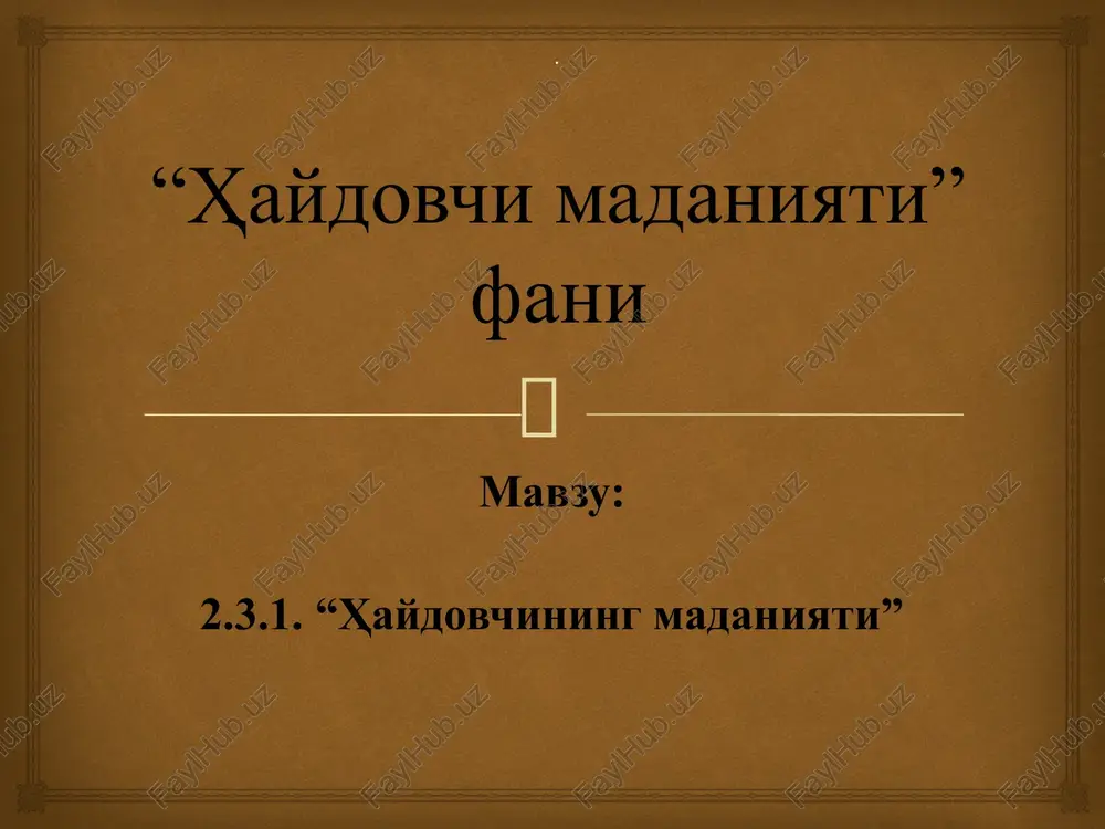 haydovchimadaniyati — PPTX