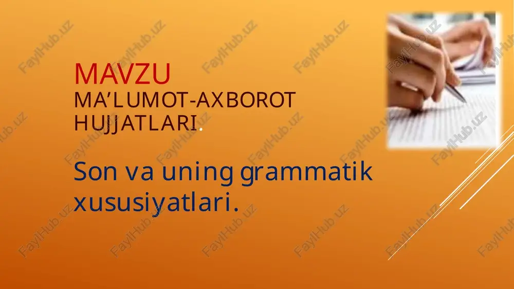 son vaunin grammatik xususiyatlari — PPTX