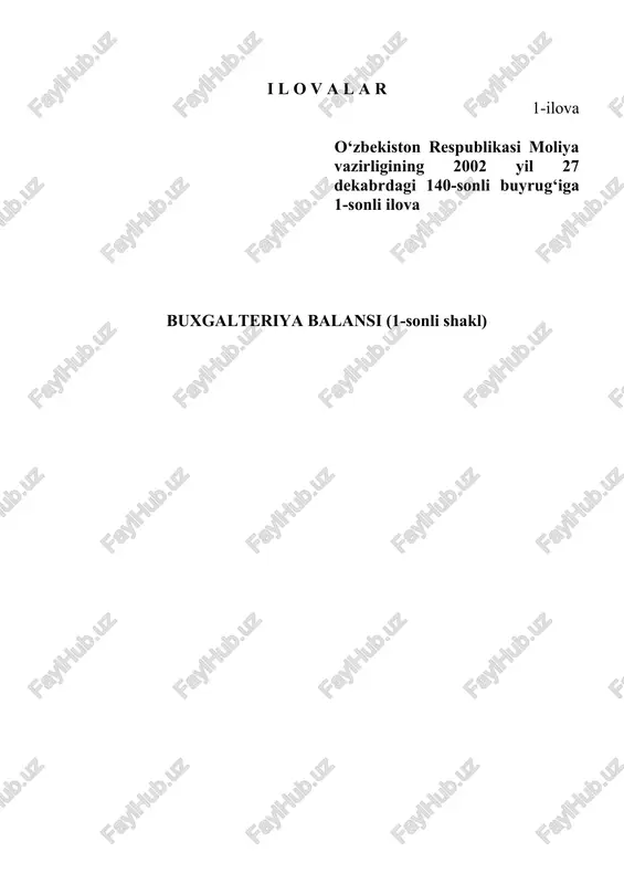 buxgalteriya balansi (1-sonli shakl) — DOCX