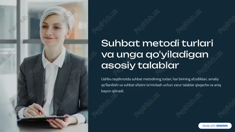 suhbat metodlari — PDF
