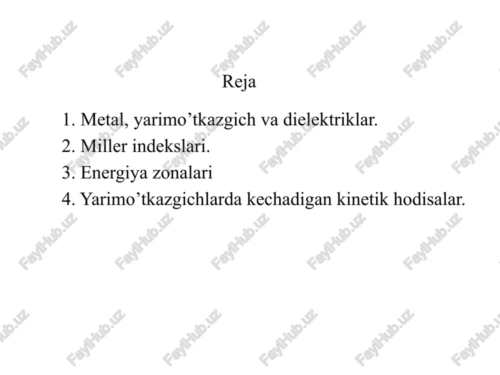 yarimo’tkazgichlar fizikasi — PPTX