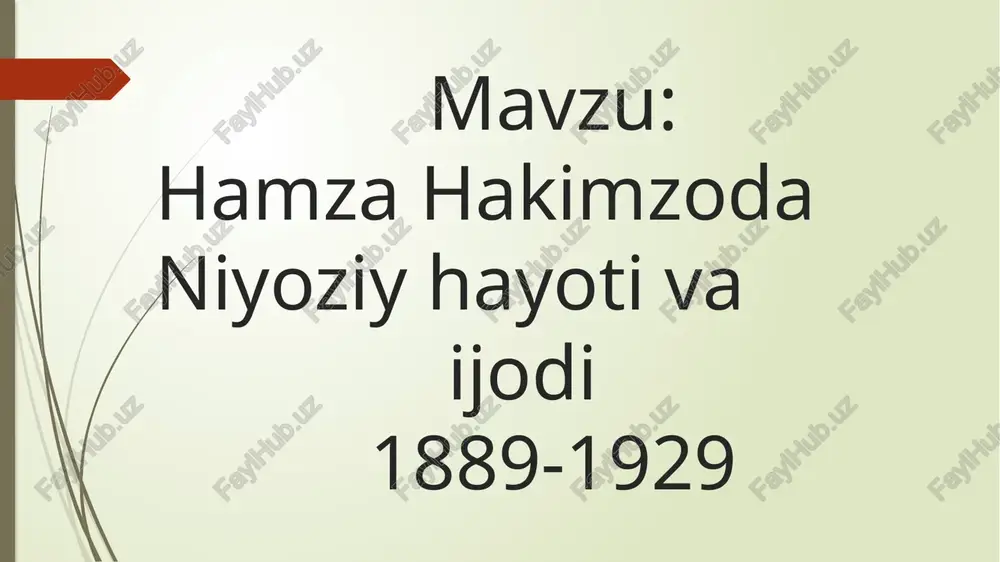 hamza hakimzoda niyoziy hayoti — PPTX