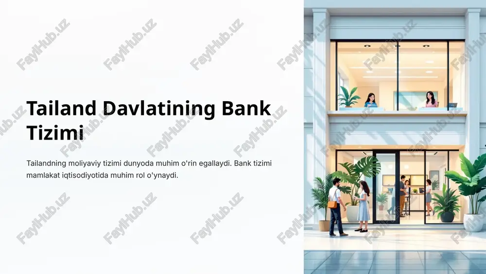 tailand davlatining bank tizimi — PPTX