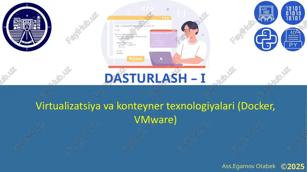 virtualizatsiya va konteyner texnologiyalari — PPTX