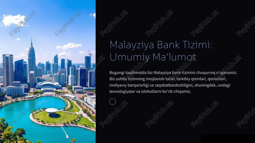 malayziya bank tizimi: umumiy ma'lumot — PPTX