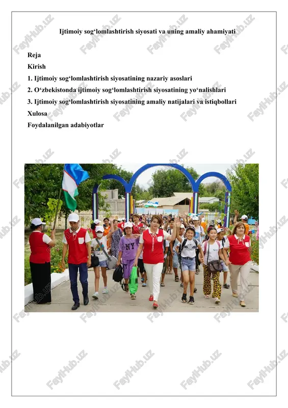 ijtimoiy sog‘lomlashtirish siyosati — DOCX
