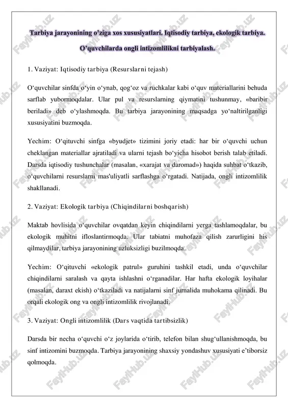 ekologik tarbiya — PDF