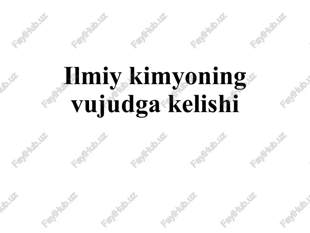 ilmiy kimyo — PPTX