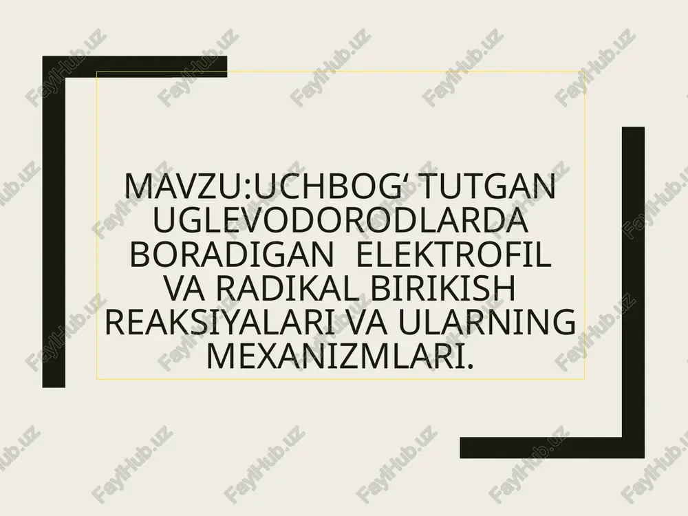 uchbog‘tutgan uglevodorodlar — PPTX