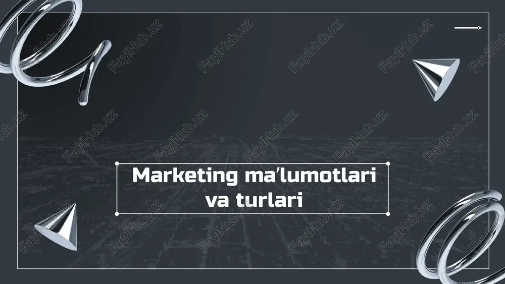 marketing maʼlumotlarivaturlari — PPTX