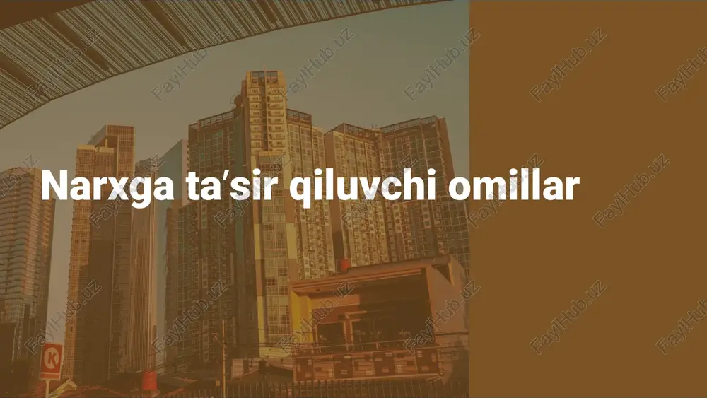 narxga ta'sir qiluvchi omillar — PPTX
