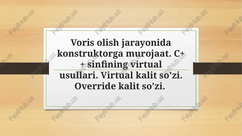 vorisolish jarayonida konstruktor gamurojaat — PPTX