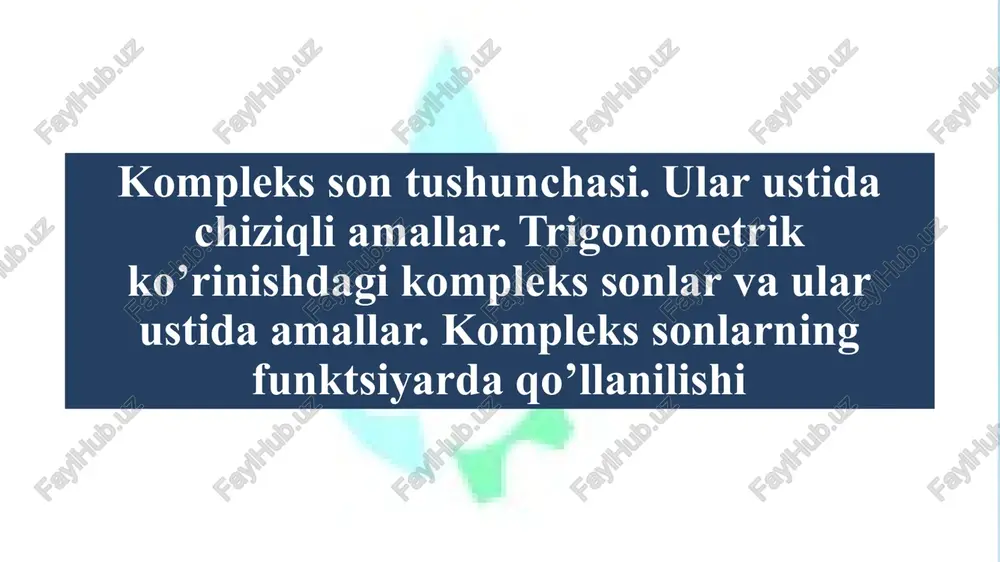 kompleks sonlar — PPTX
