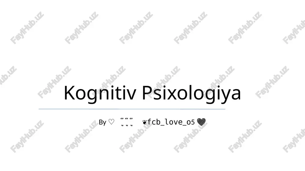 kognitiv psixologiya — PPTX
