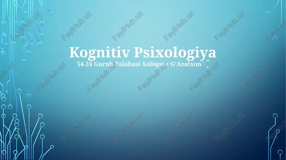kognitiv psixologiya — PPTX