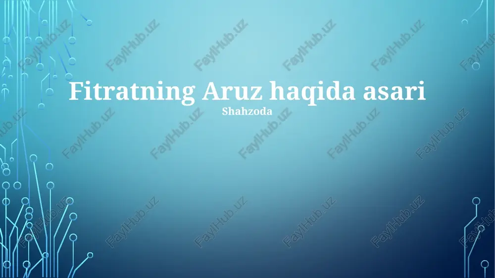 fitratning aruz haqida asari — PPTX