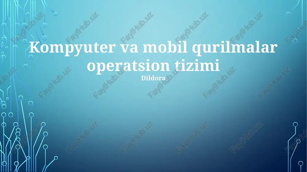 kompyuter va mobil qurilmalar operatsion tizimi — PPTX