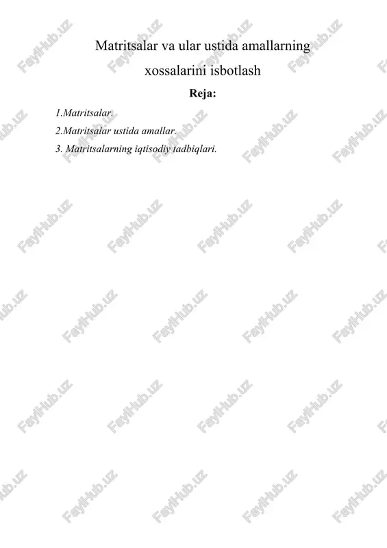 matritsalar — DOCX