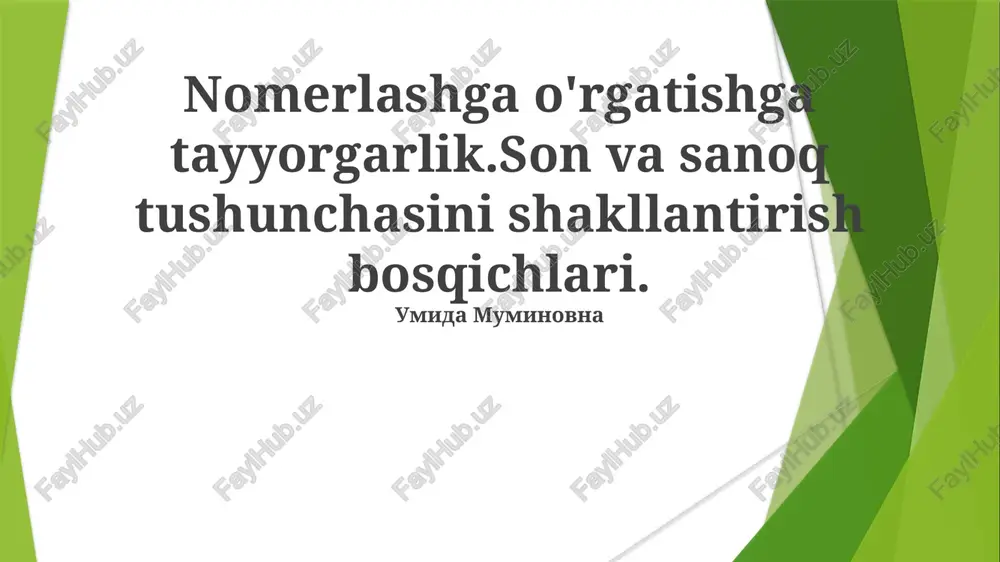 raqam va sanash tushunchasi — PPTX