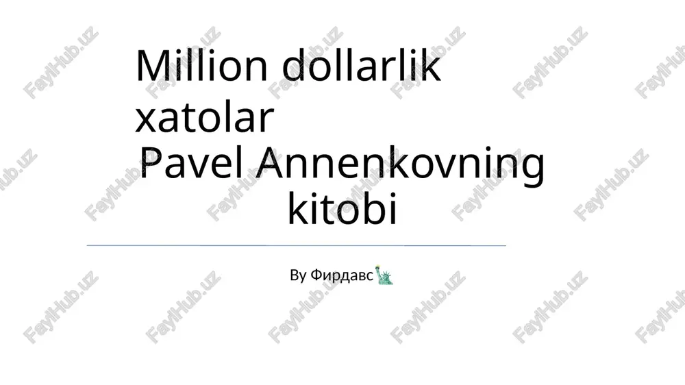 million dollarlik xatolar — PPTX