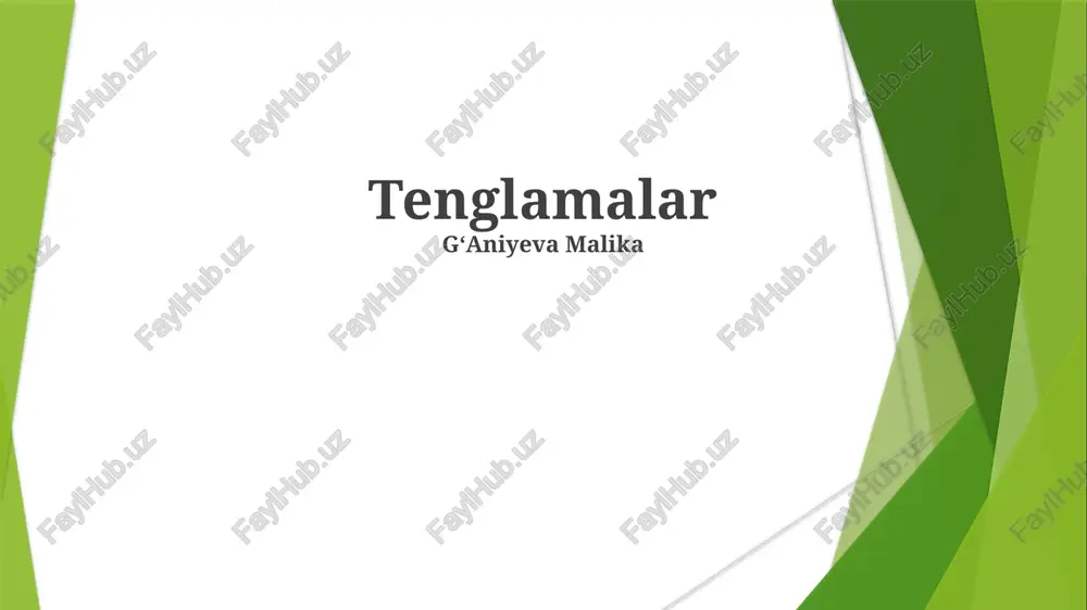 tenglamalar — PPTX